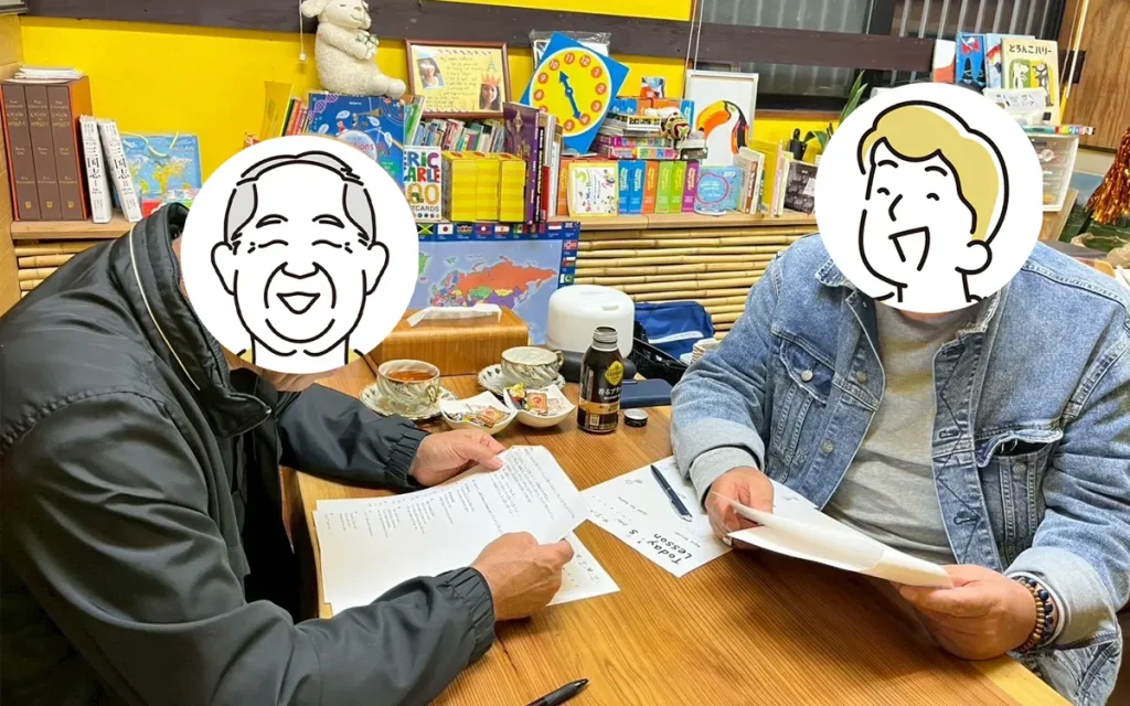 大人の英語学習でリズムを覚える授業風景