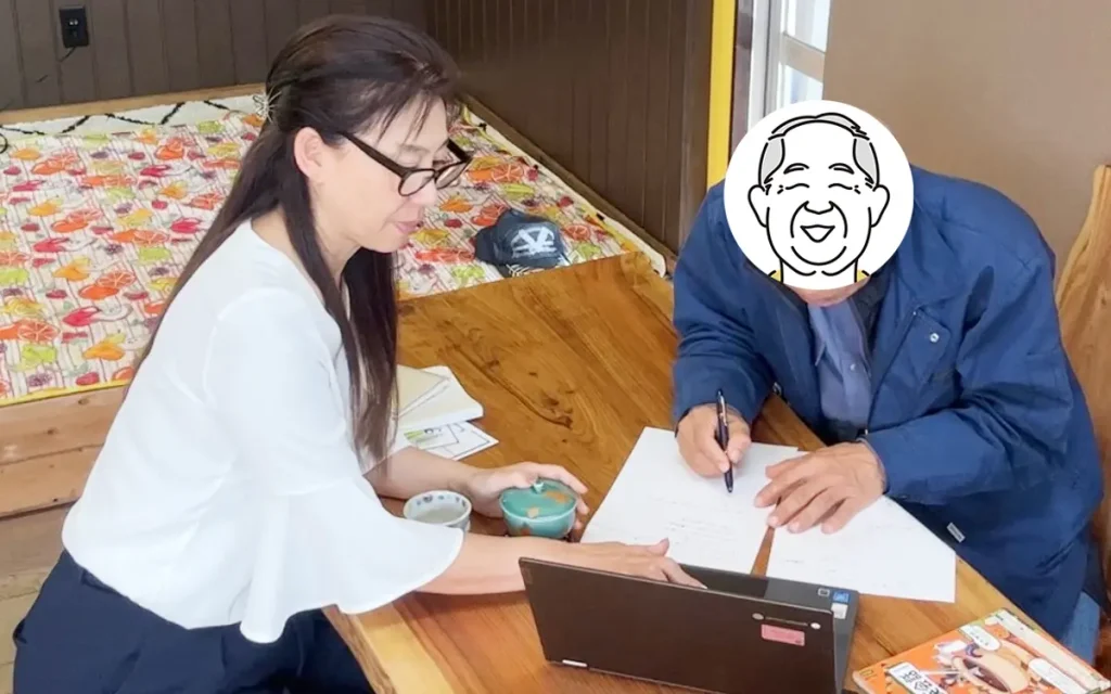 大人の英語学習でのライティング授業の風景